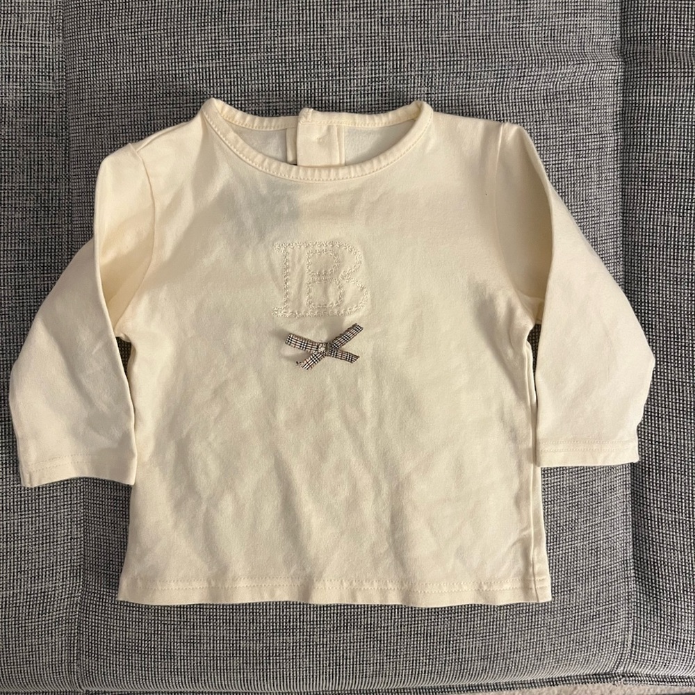 Burberry Cream Long Sleeve Top 6M EUC